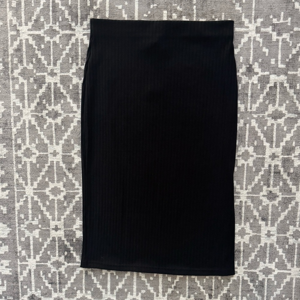 Urban CoCo High Waist Stretch Ribbed Knit Pencil Skirt Midi Side Slit Bodycon